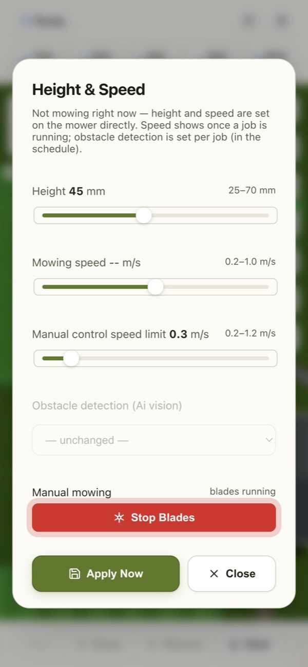 Height & speed in the LuLuMate app