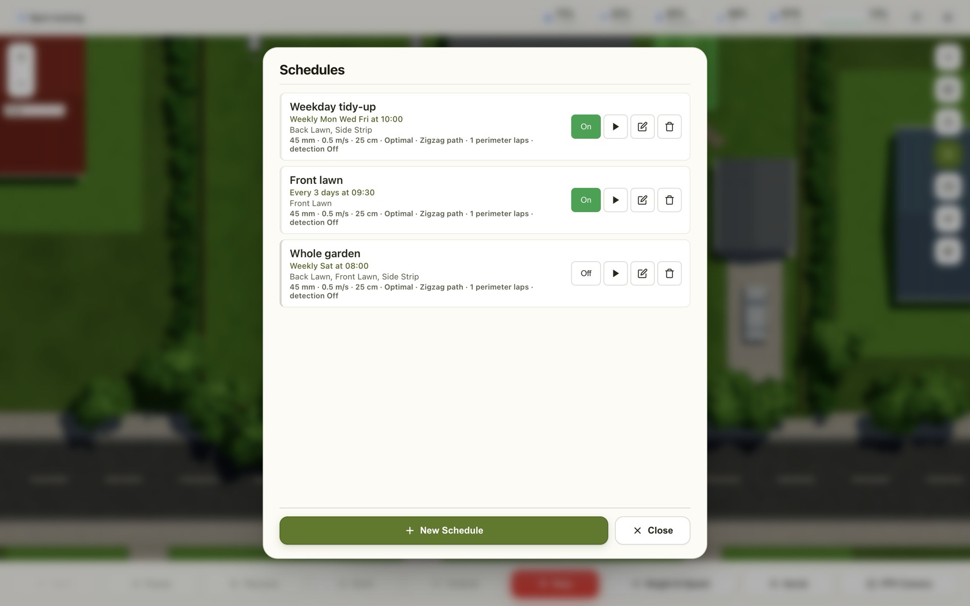 Schedules in LuLuMate on a computer