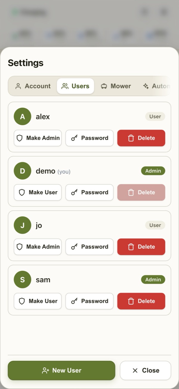 The whole family in the LuLuMate app